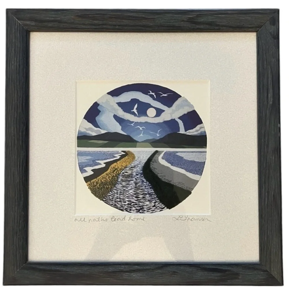 Leila Thomson Original Signed Framed “All Paths Lead Home” Tapestry Art Print